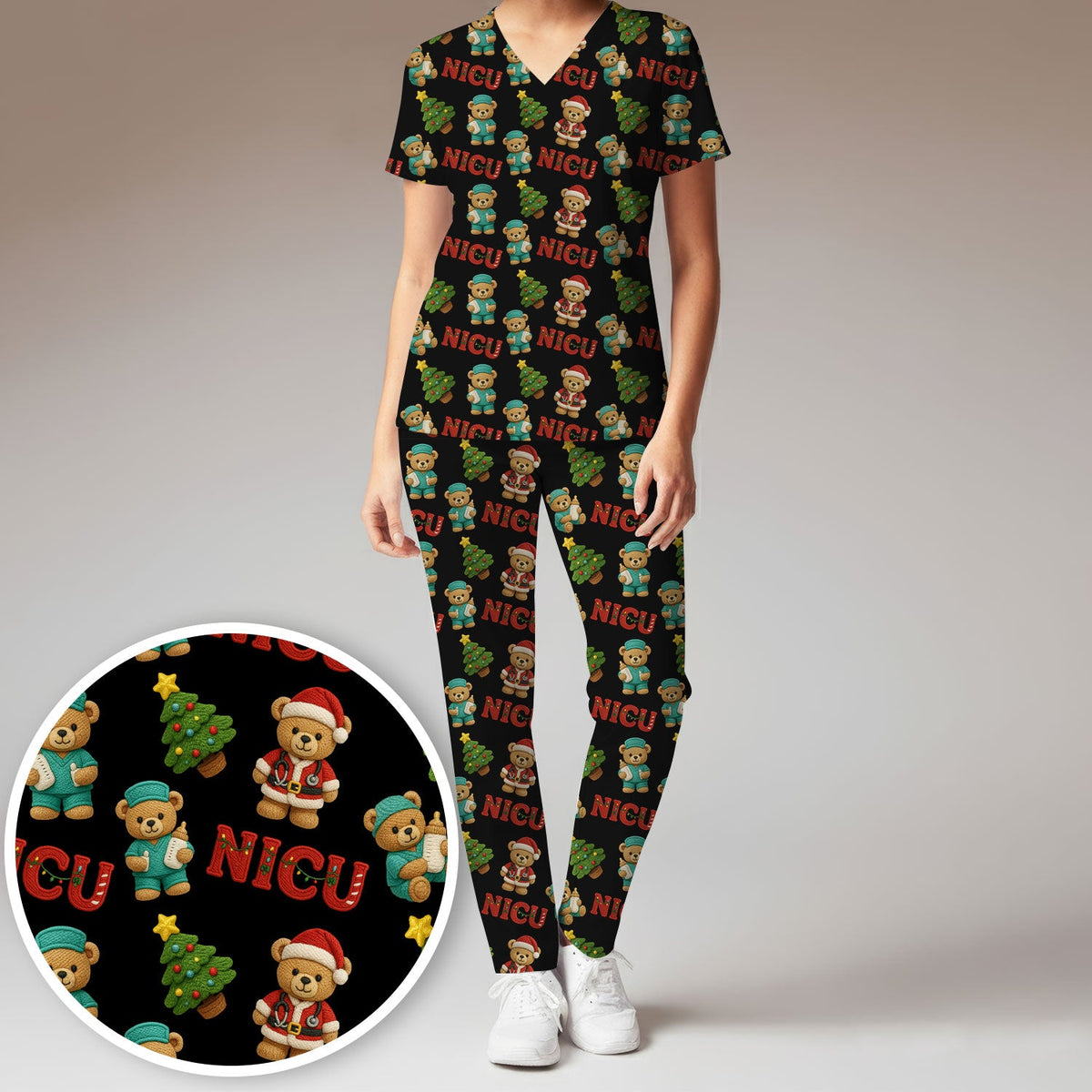 NICU Nurse Teddy Bear Scrub Set - Christmas Gift