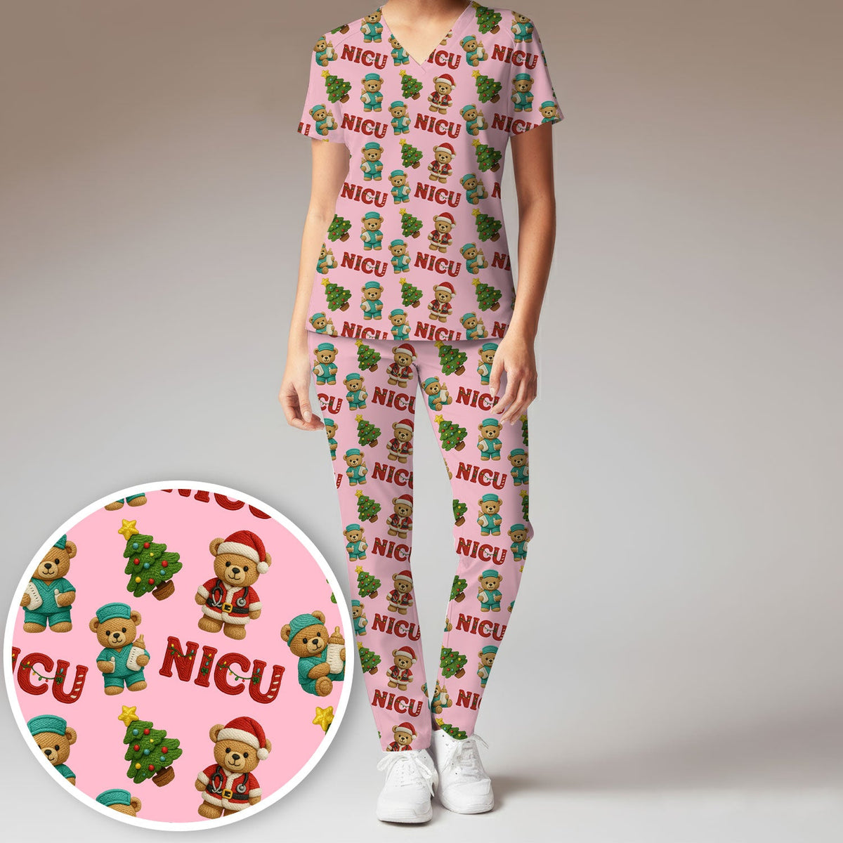 NICU Nurse Teddy Bear Scrub Set - Christmas Gift