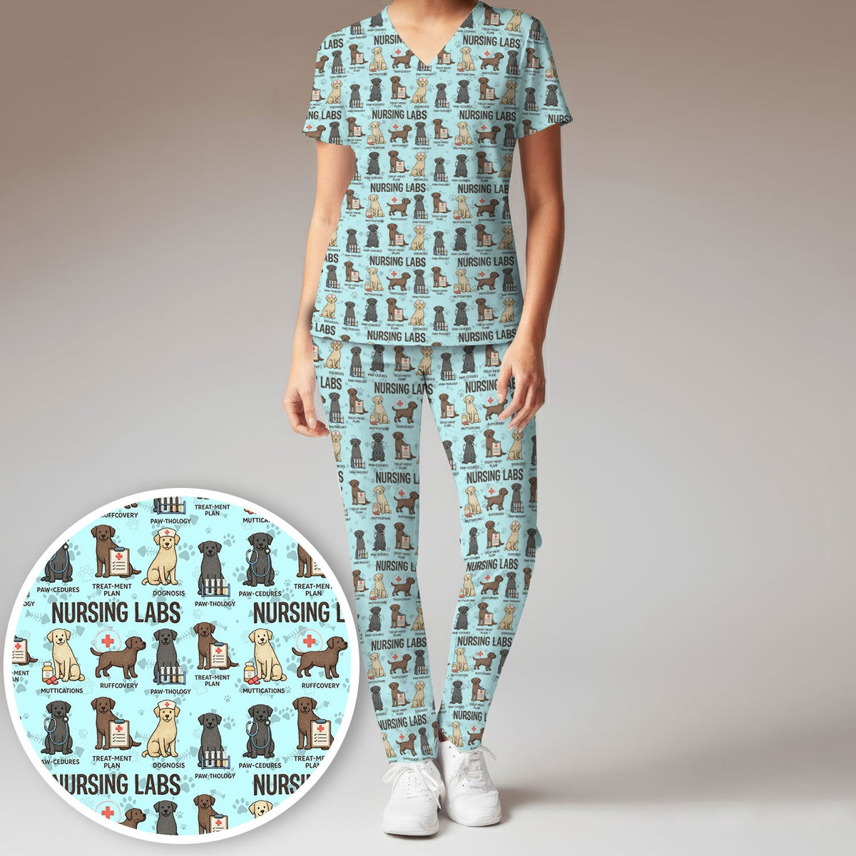 Lab Dog Nurse Scrub Set