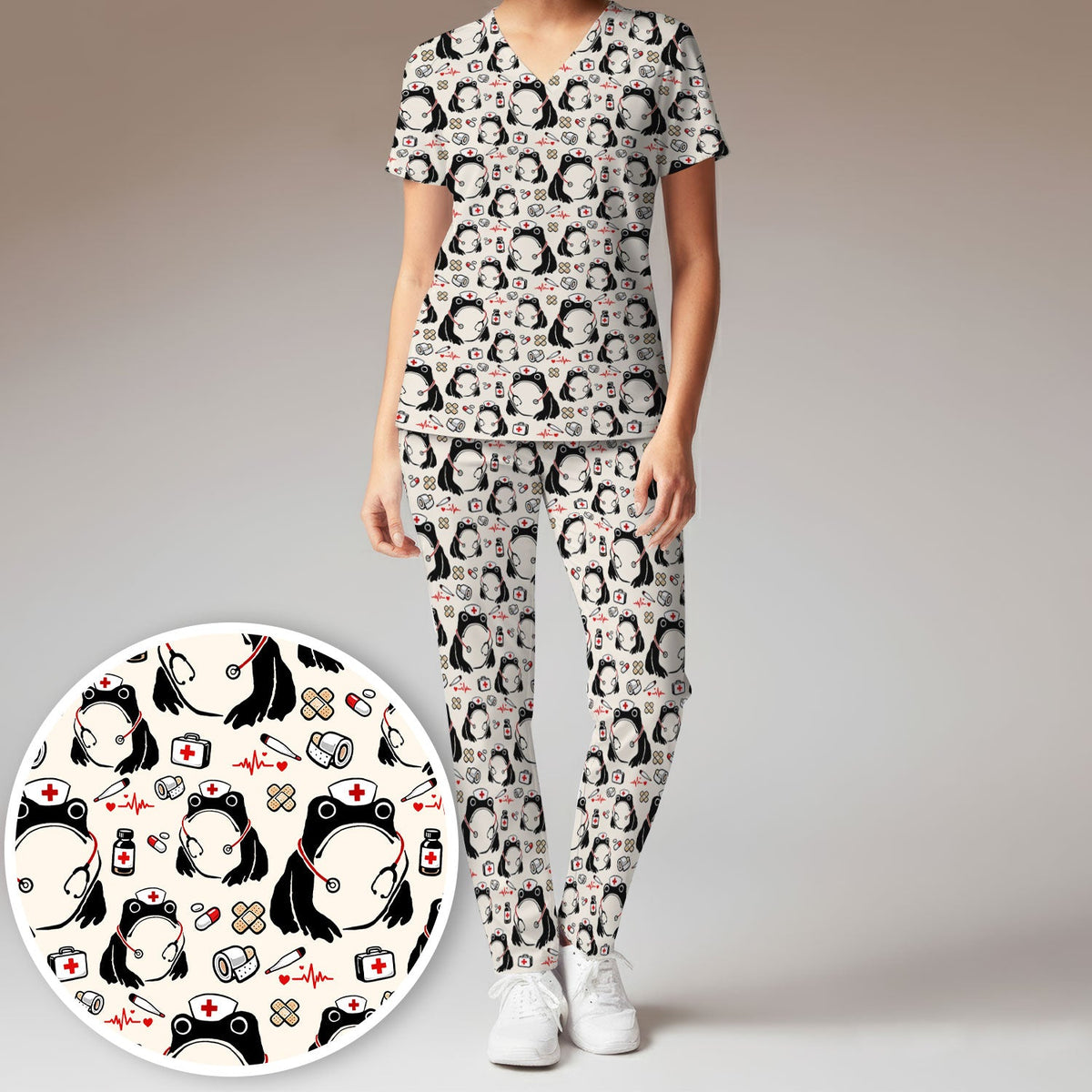Frog Medical Nurse Scrub Set