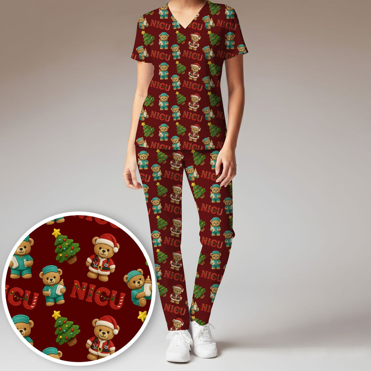 NICU Nurse Teddy Bear Scrub Set - Christmas Gift