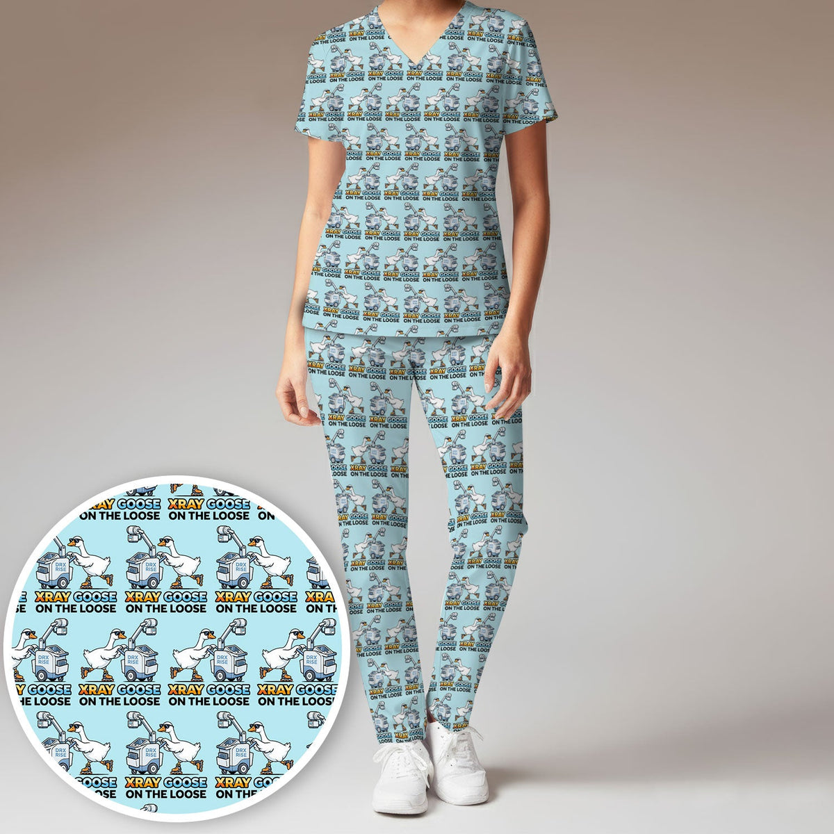 Xray Goose On The Loose Nurse Scrub Set