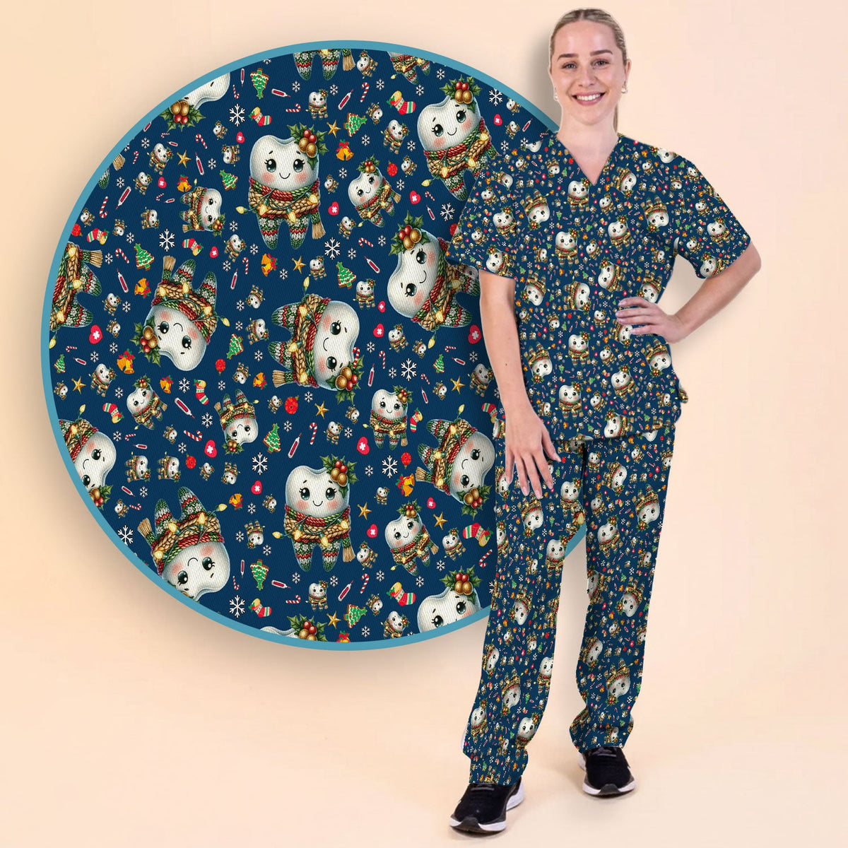 Christmas Tooth Nurse Scrub Set
