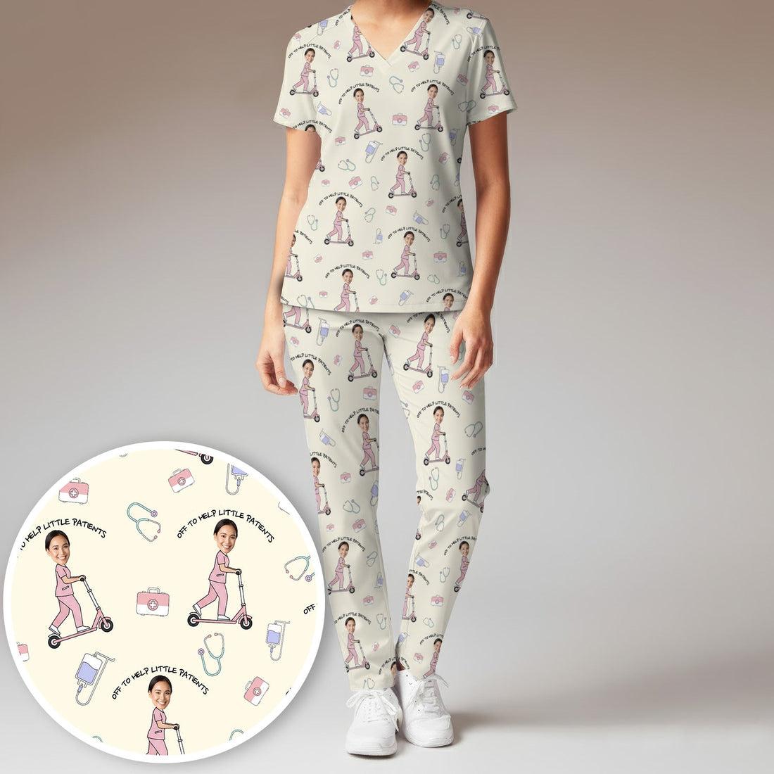 Personalized Pediatric Nurse Scooter Face Scrub Set