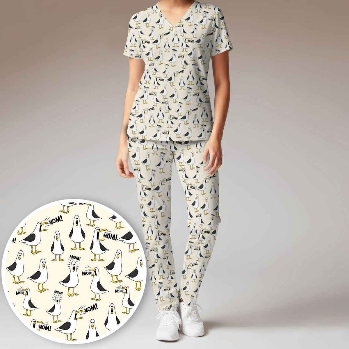 Seagull Mom Nurse Scrub Set