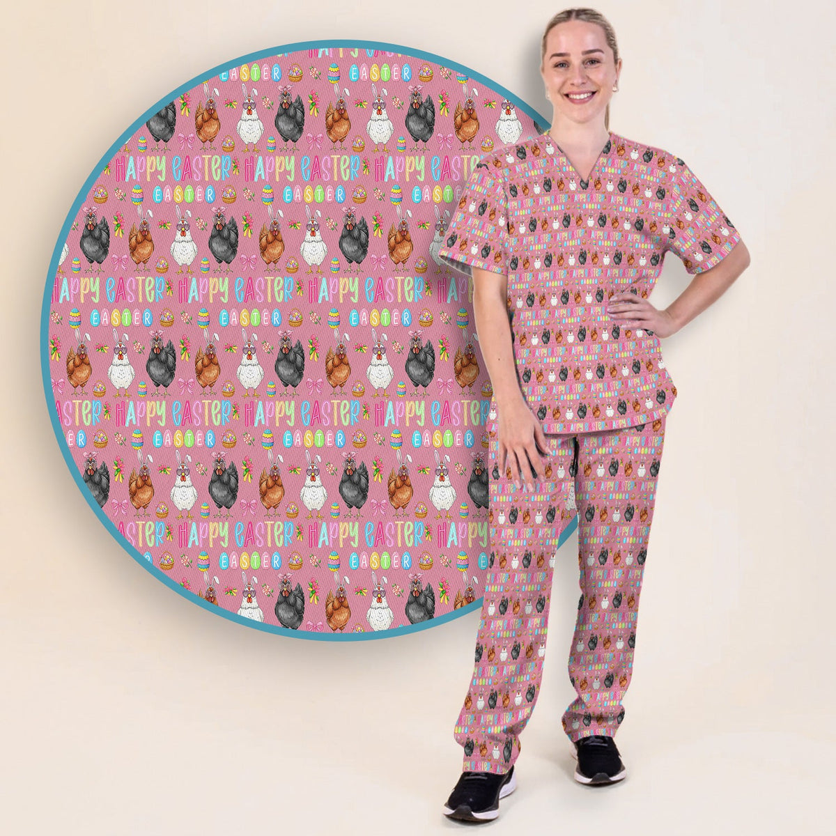 Bunny Eggs Nurse Scrub Sets - Easter Gift