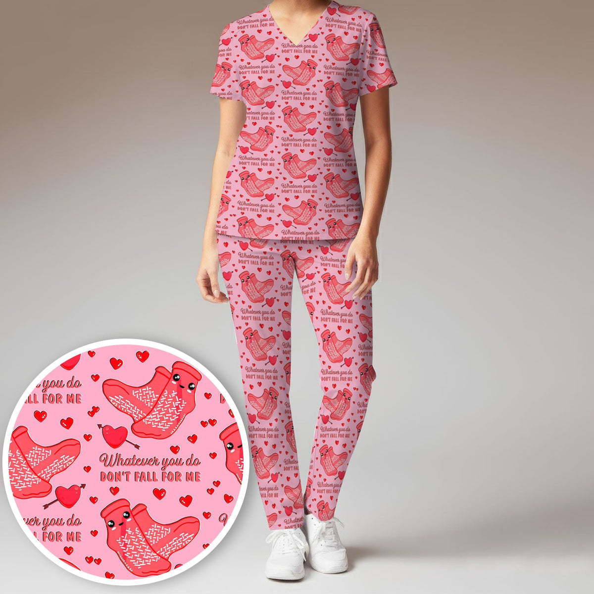 Valentine Funny Love Quote Nurse Scrub Set