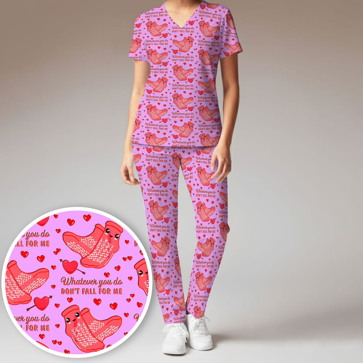 Valentine Funny Love Quote Nurse Scrub Set