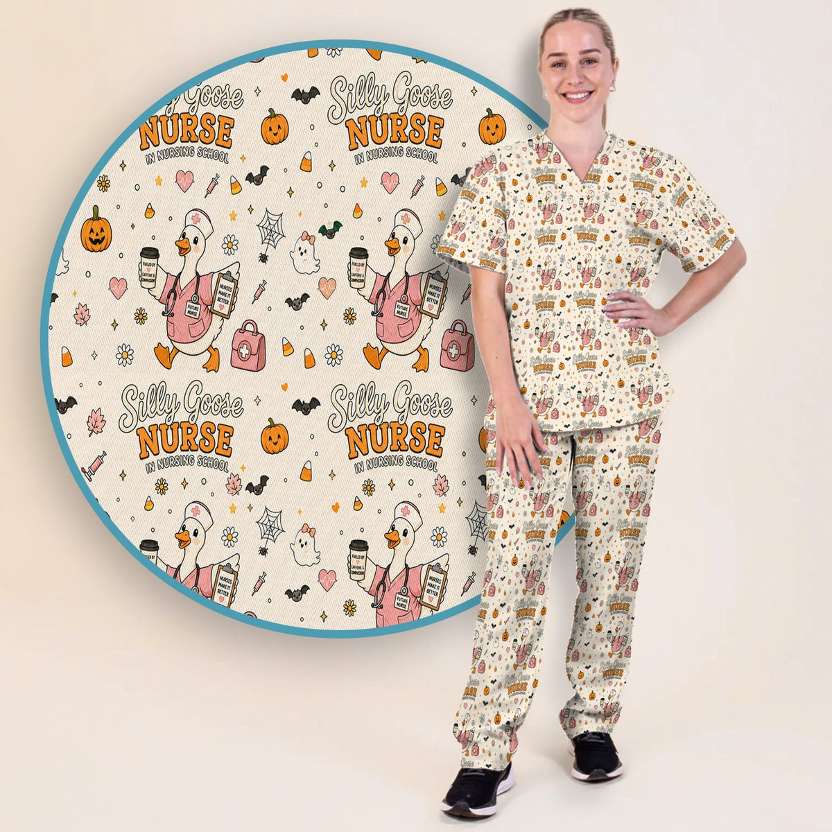 Silly Goose Nurse Scrub Set - Halloween Gift
