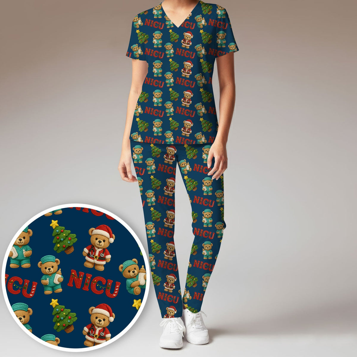 NICU Nurse Teddy Bear Scrub Set - Christmas Gift