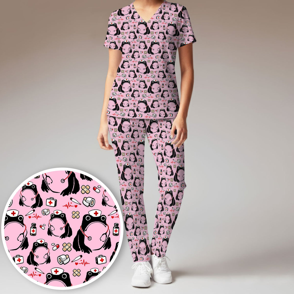Frog Medical Nurse Scrub Set