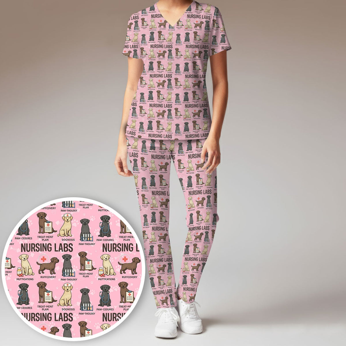 Lab Dog Nurse Scrub Set