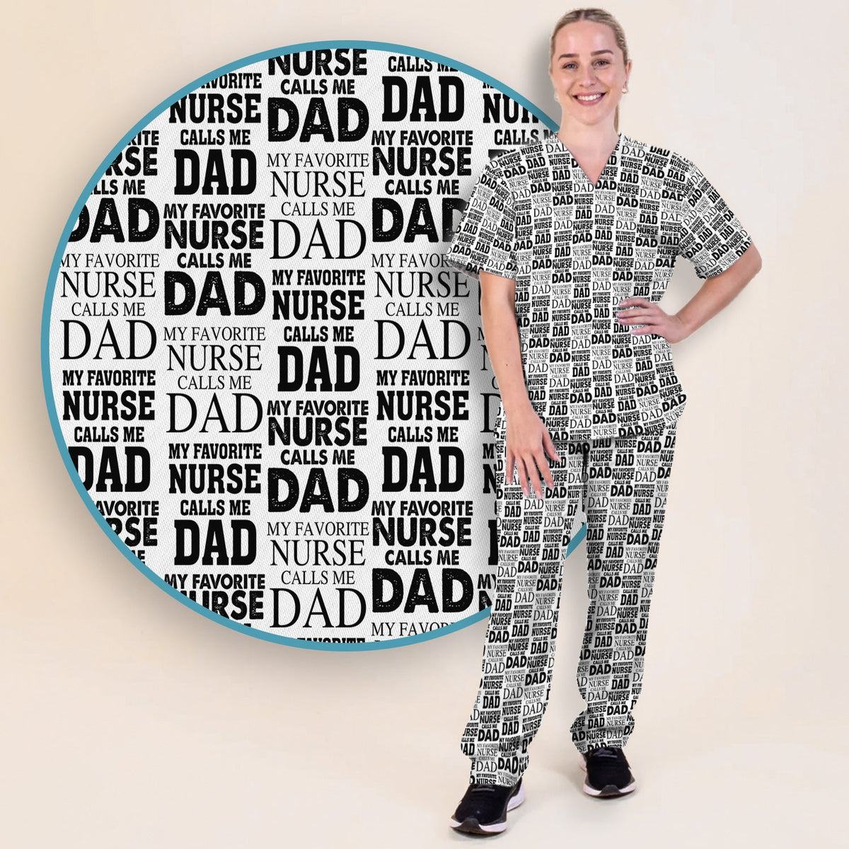 Favorite Nurse Calls Dad Scrub Set