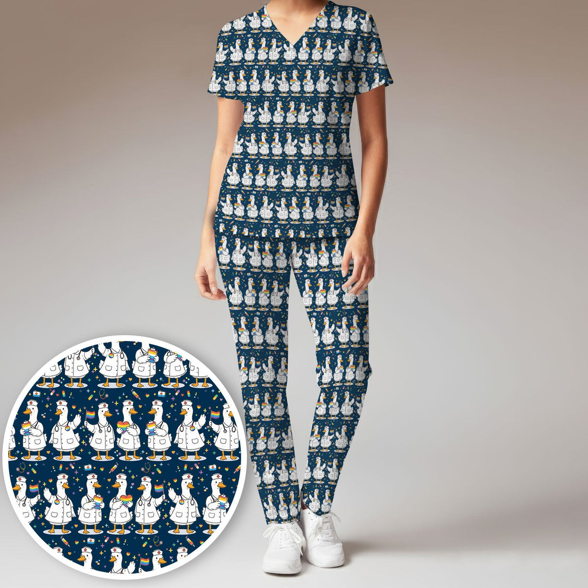 Duck Pride Nurse Scrub Set