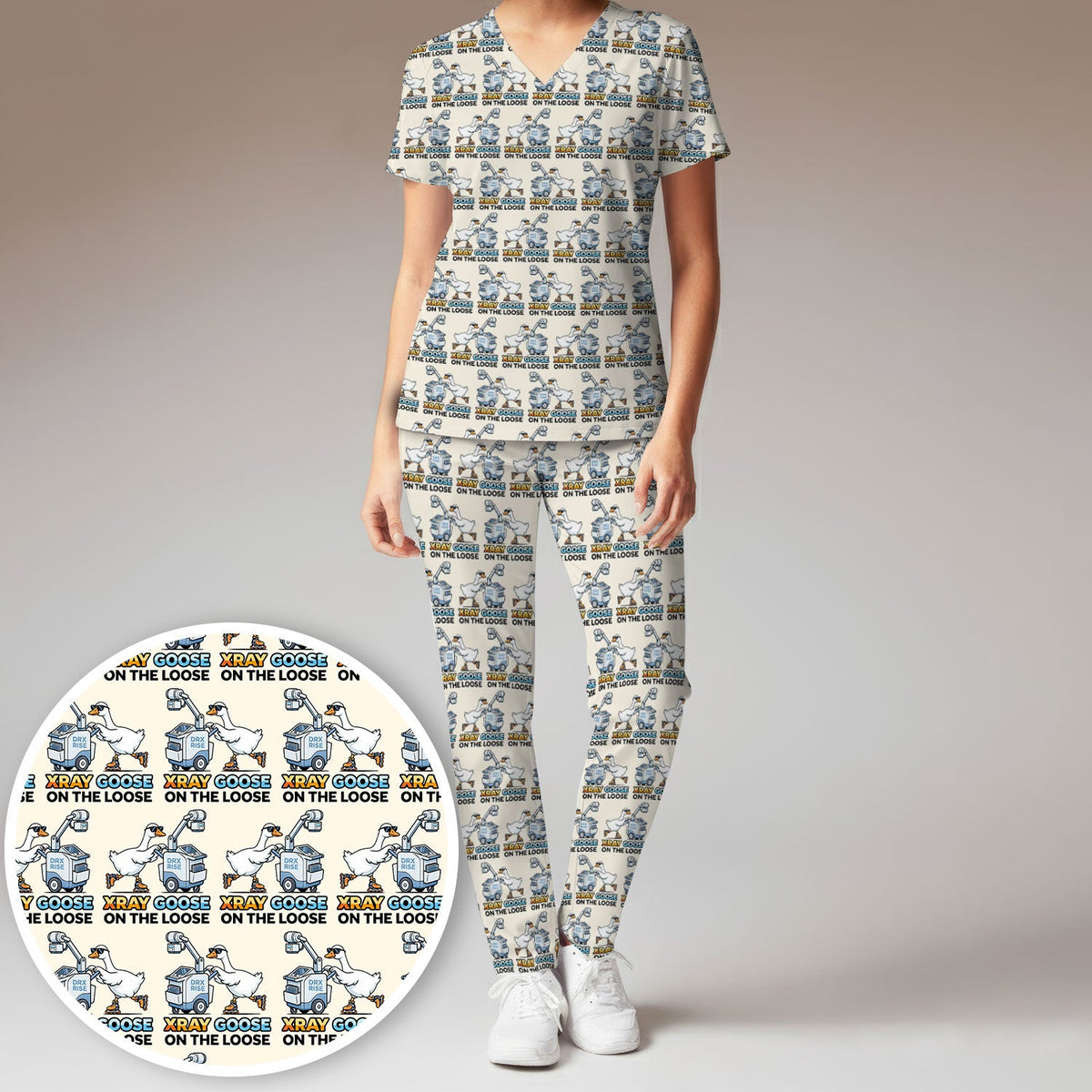 Xray Goose On The Loose Nurse Scrub Set