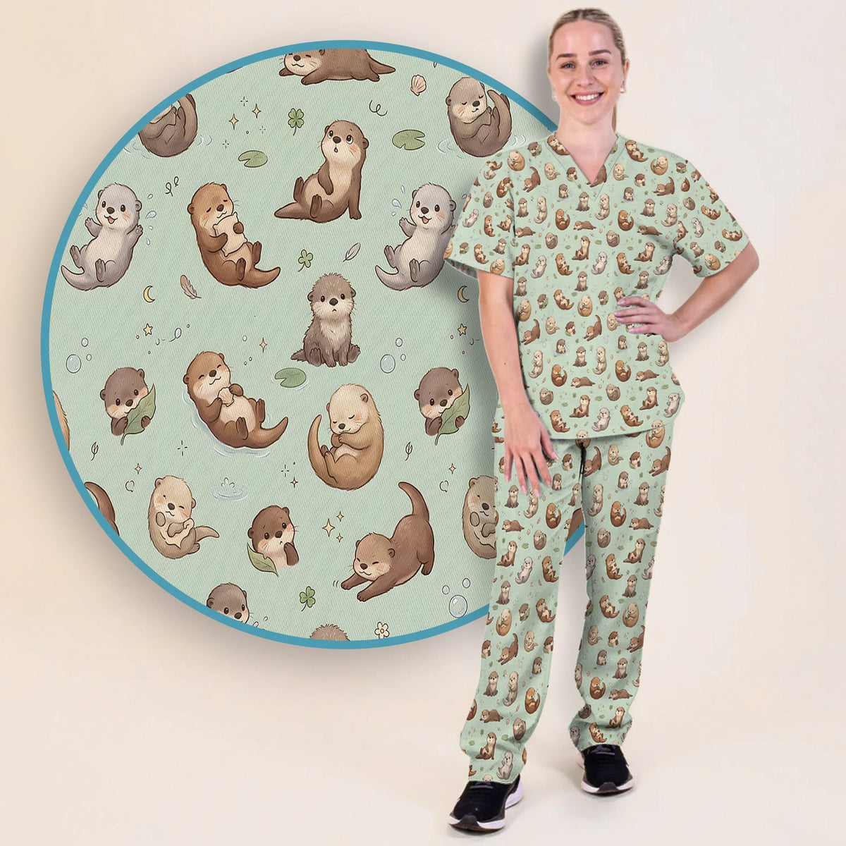 Otter Nurse Scrub Set