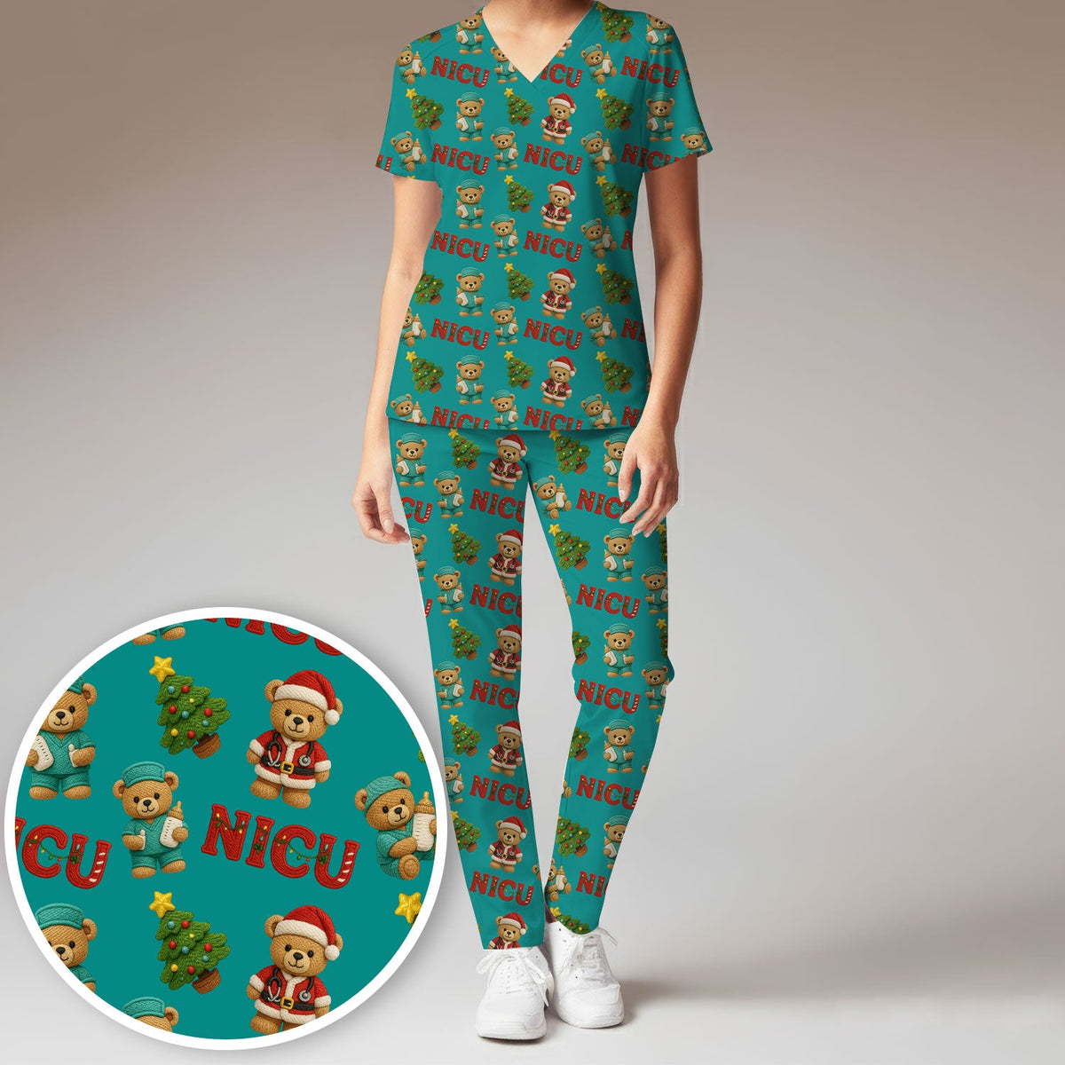 NICU Nurse Teddy Bear Scrub Set - Christmas Gift