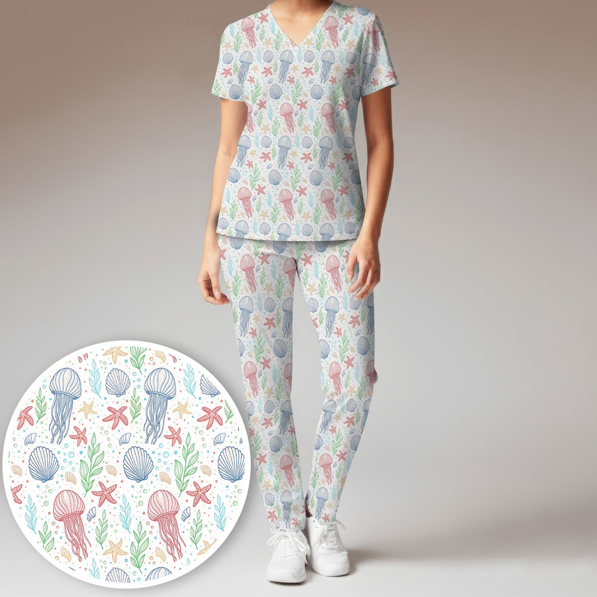 Jellyfish Ocean World Nurse Scrub Set