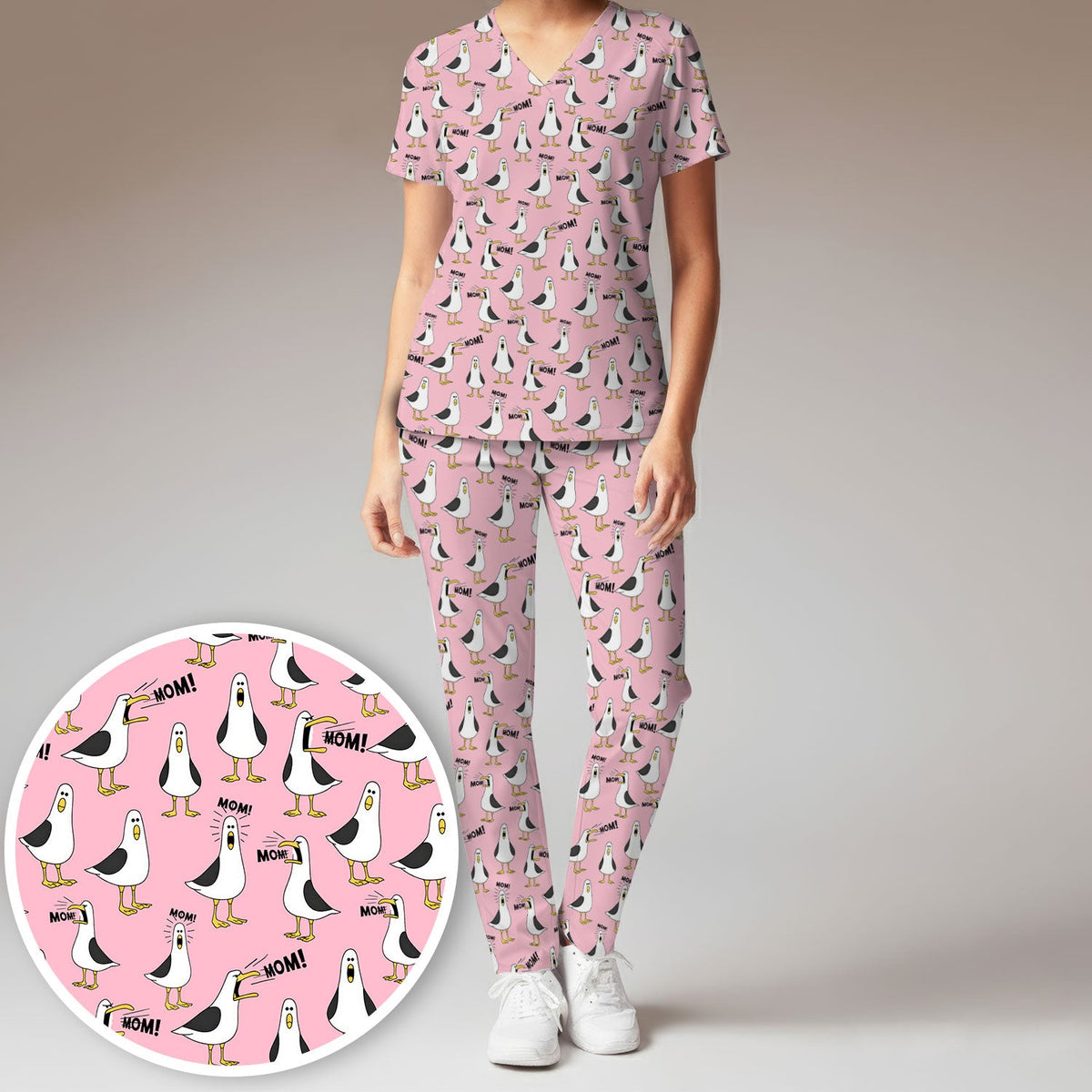 Seagull Mom Nurse Scrub Set