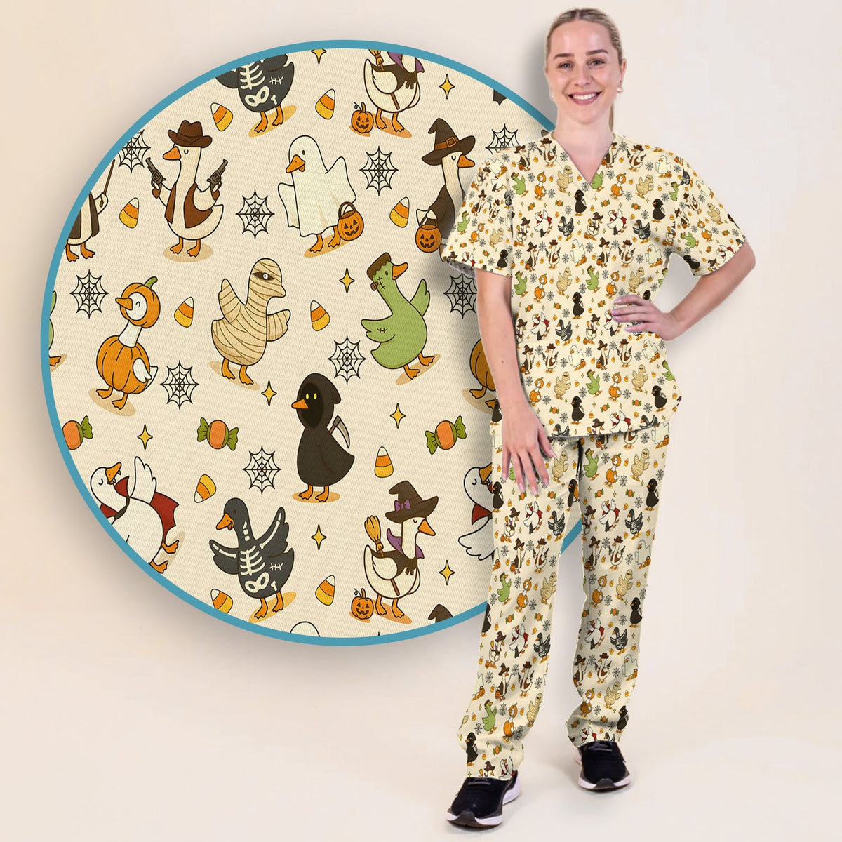 Costume Ducks Nurse Scrub Set - Halloween Gift