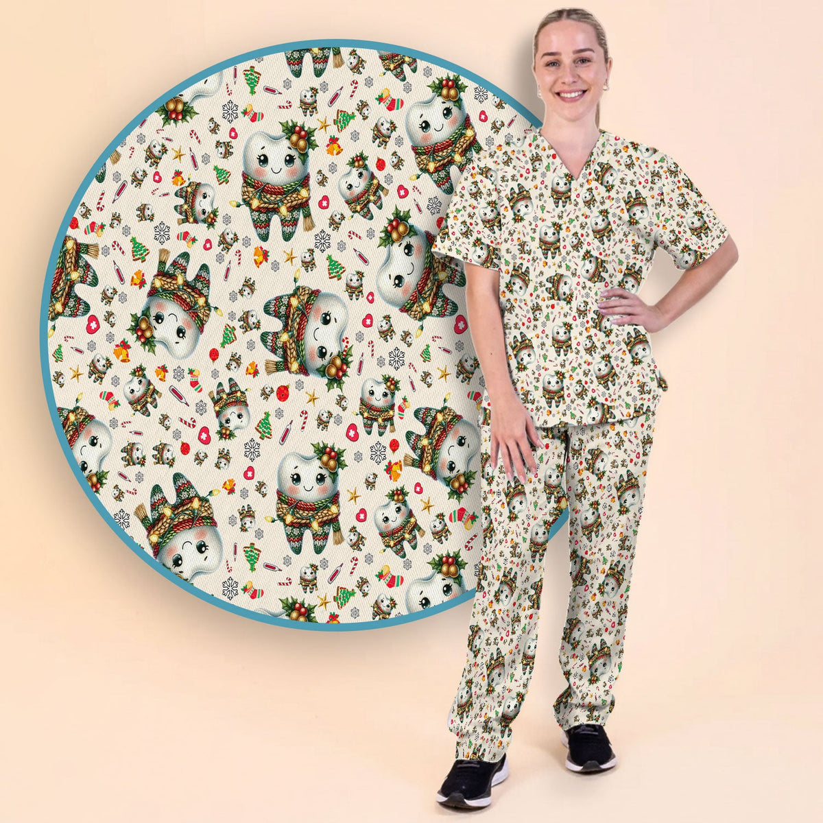 Christmas Tooth Nurse Scrub Set