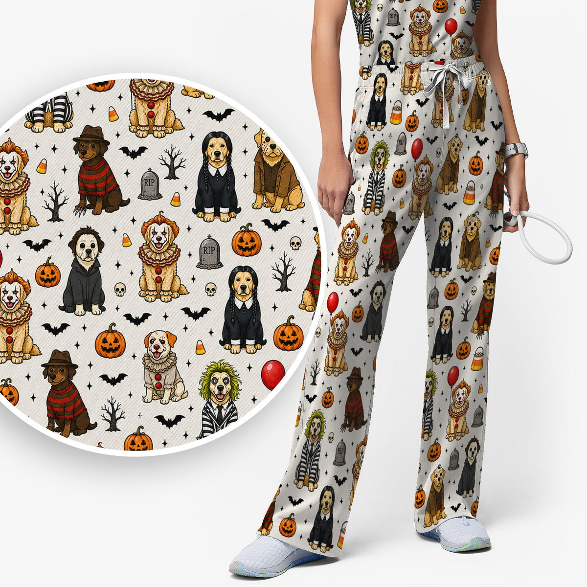 Halloween Dog Nurse Scrub Set