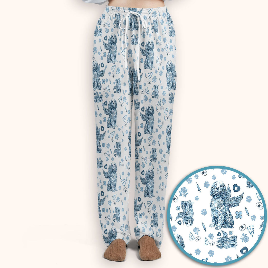 Toile De Jouy Angel Puppy Nurse Scrub Set