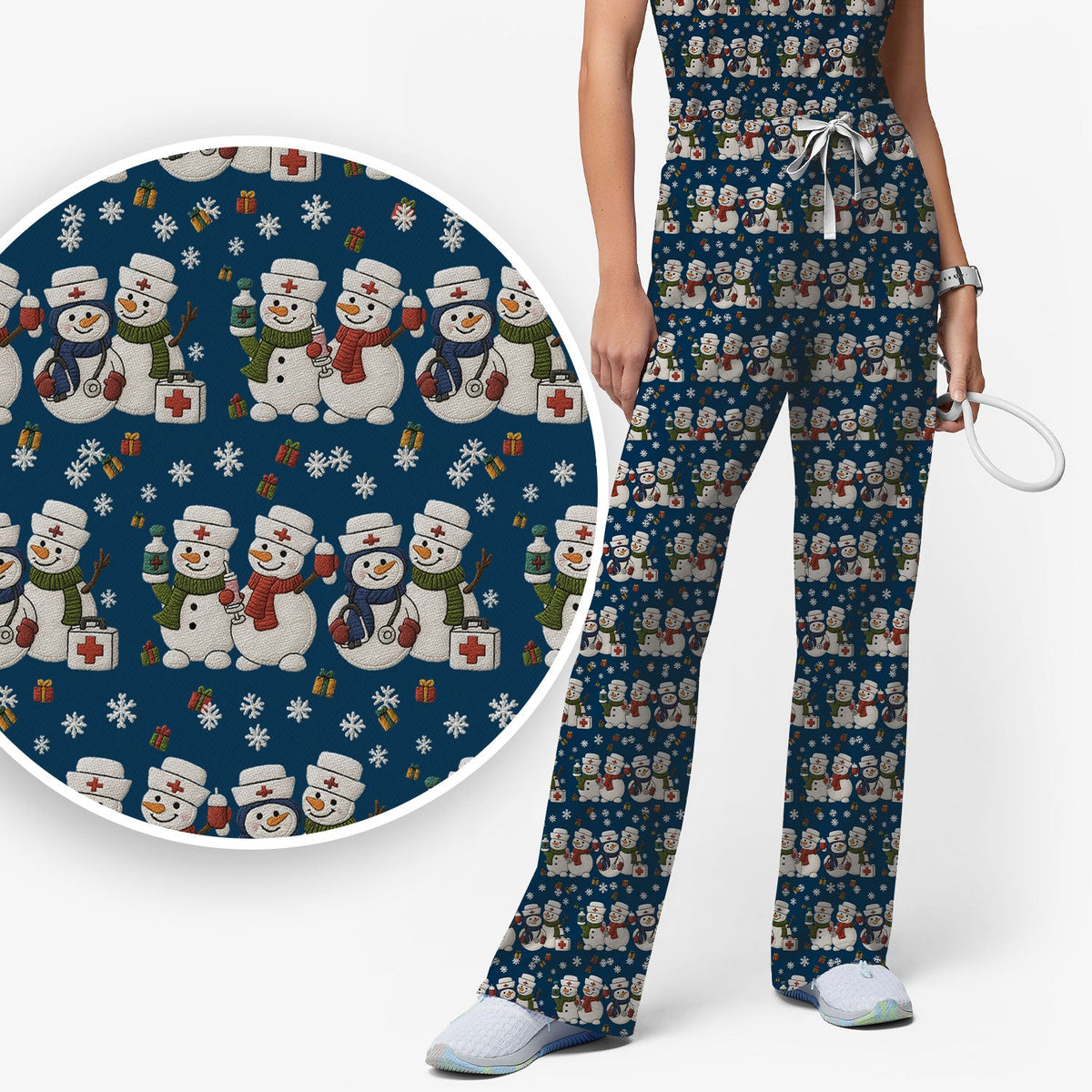 Snowman Nurse Scrub Set - Christmas Gift