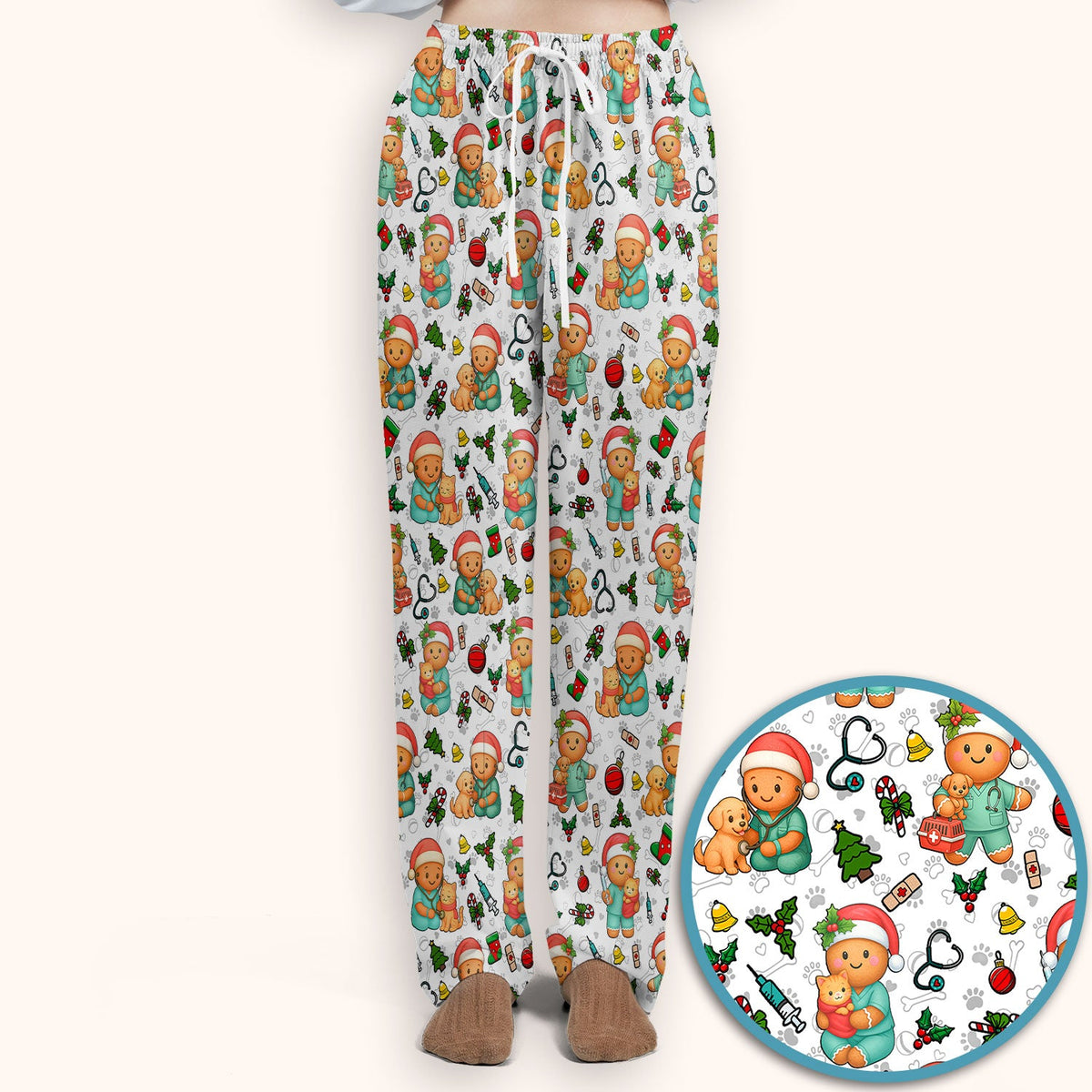 Gingerbread Pharmacy Scrub Set - Christmas Gift For Nurse