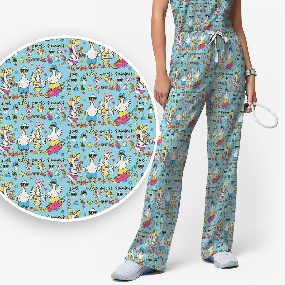 Silly Goose Summer Nurse Scrub Set