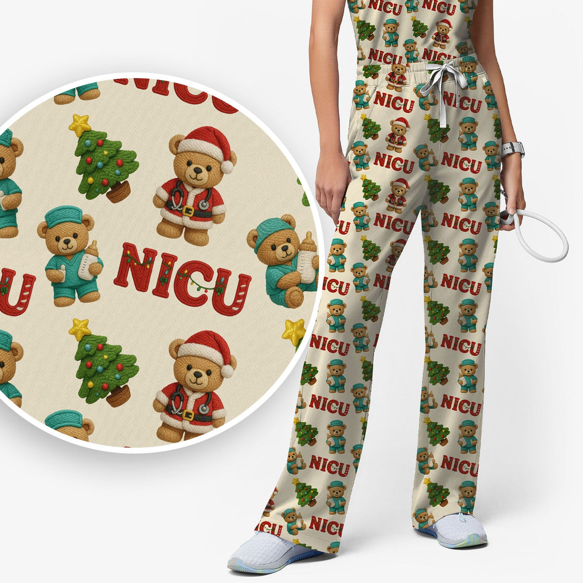 NICU Nurse Teddy Bear Scrub Set - Christmas Gift