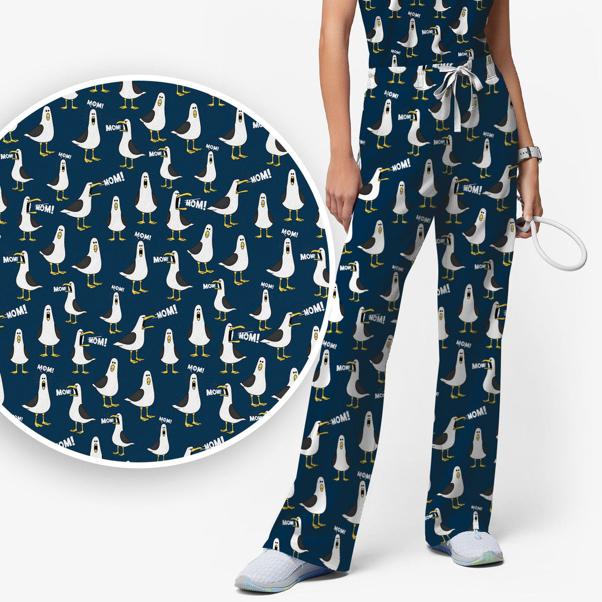 Seagull Mom Nurse Scrub Set