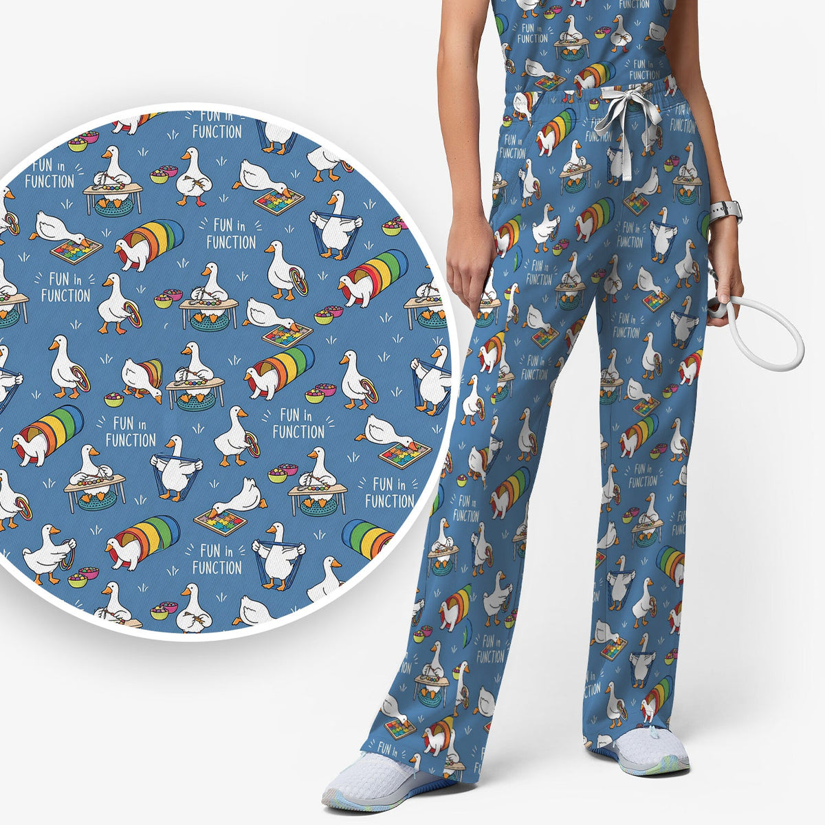 Fun In Function Occupational Therapy Duck Nurse Scrub Set