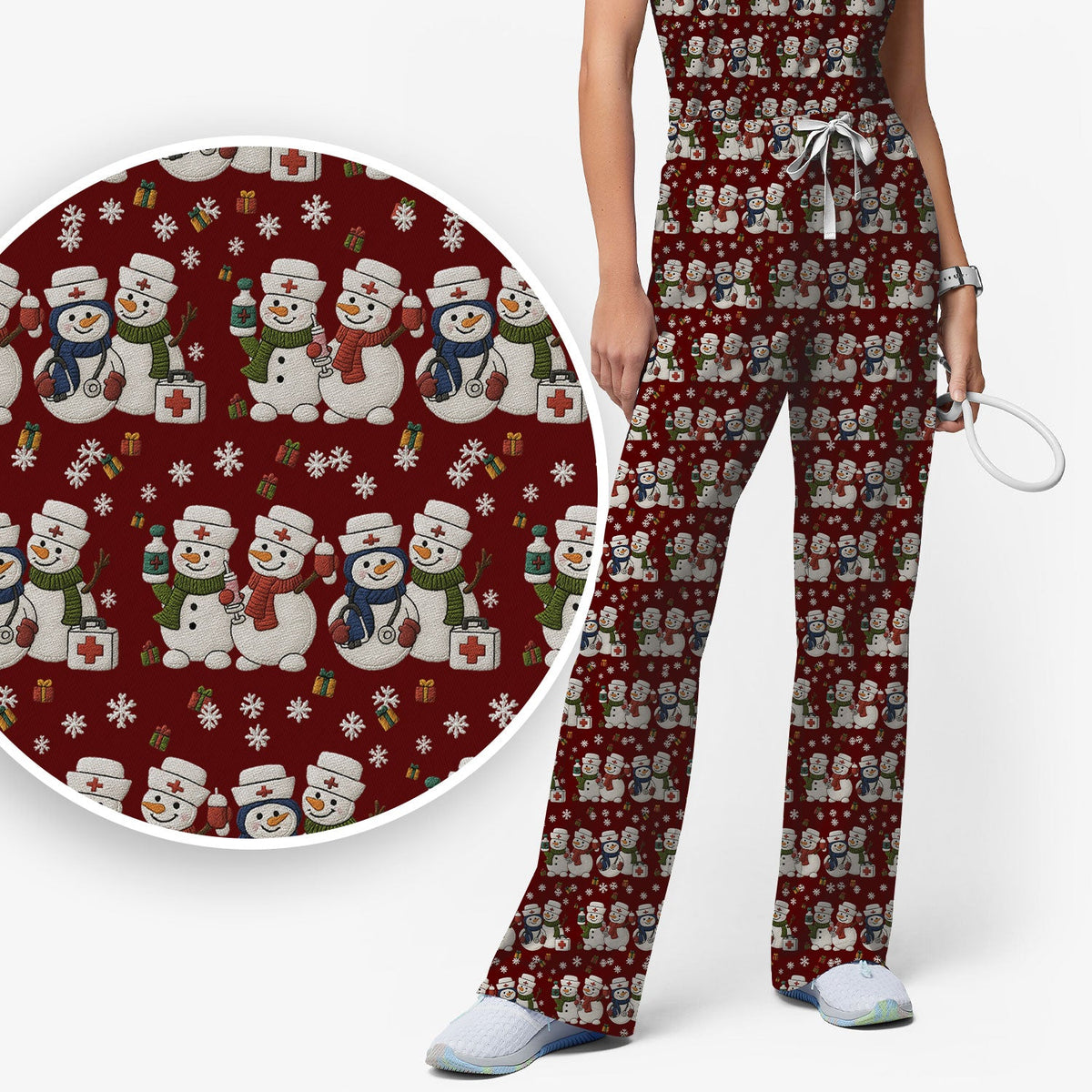 Snowman Nurse Scrub Set - Christmas Gift