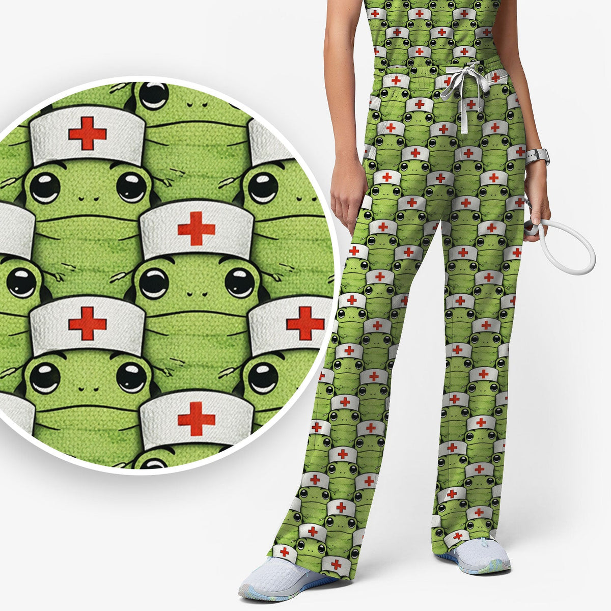 Green Frog Nurse Scrub Set