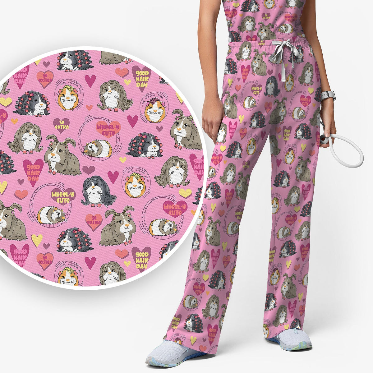 Guinea Pig Heart Nurse Scrub Set