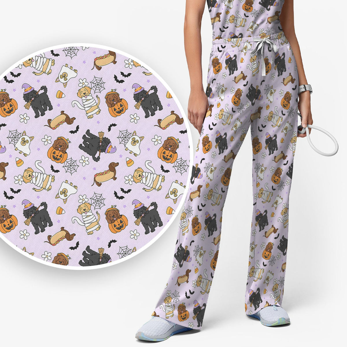 Halloween Costumed Pets Nurse Scrub Set