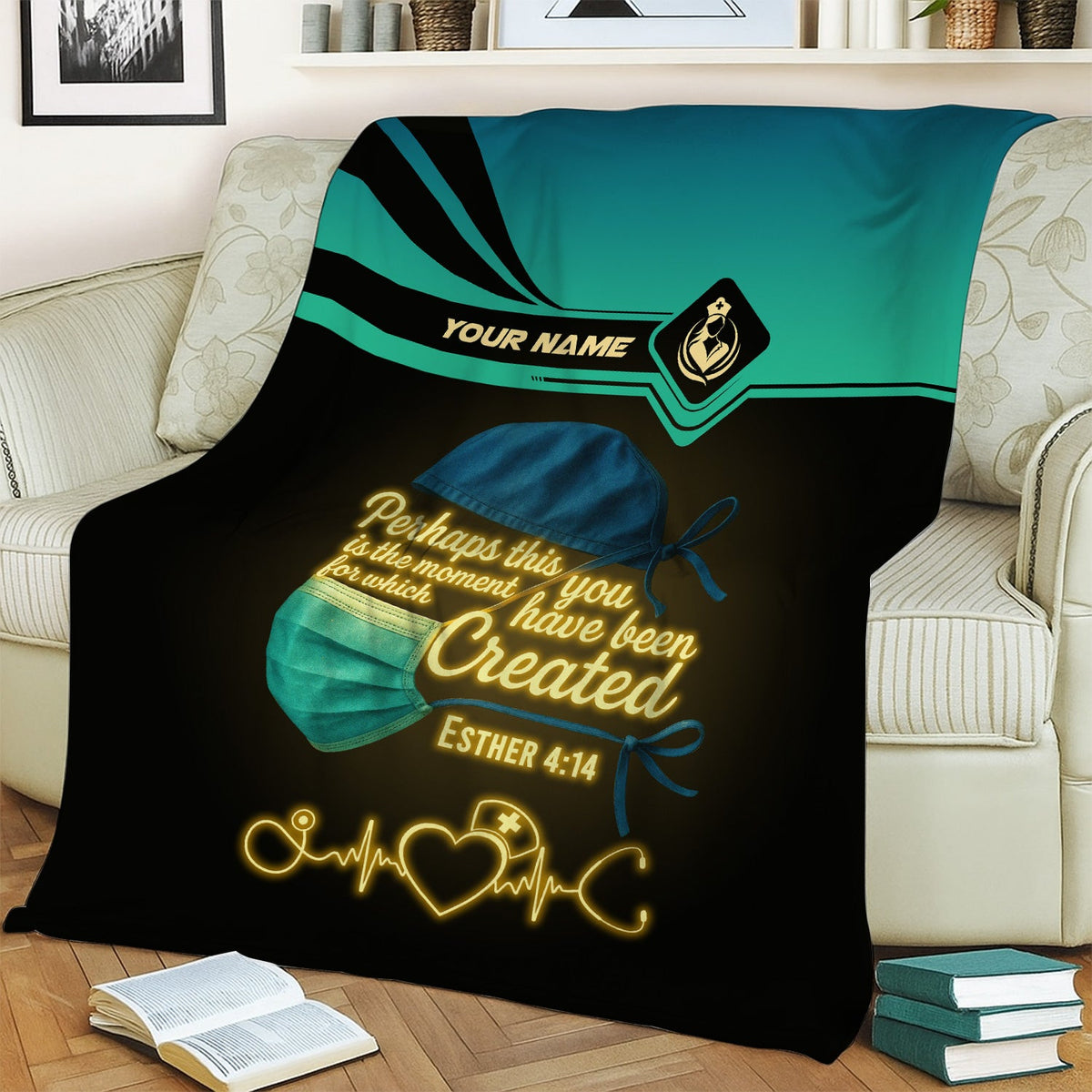 Personalized Esther 4:14 Nurse Blanket