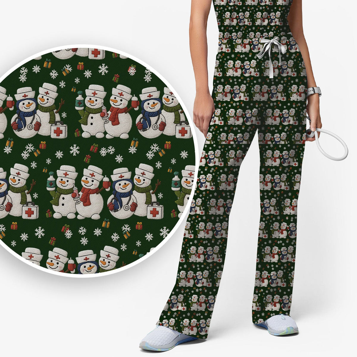Snowman Nurse Scrub Set - Christmas Gift