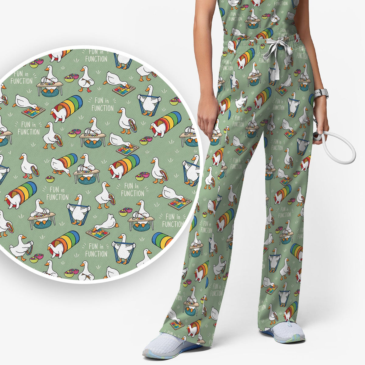 Fun In Function Occupational Therapy Duck Nurse Scrub Set