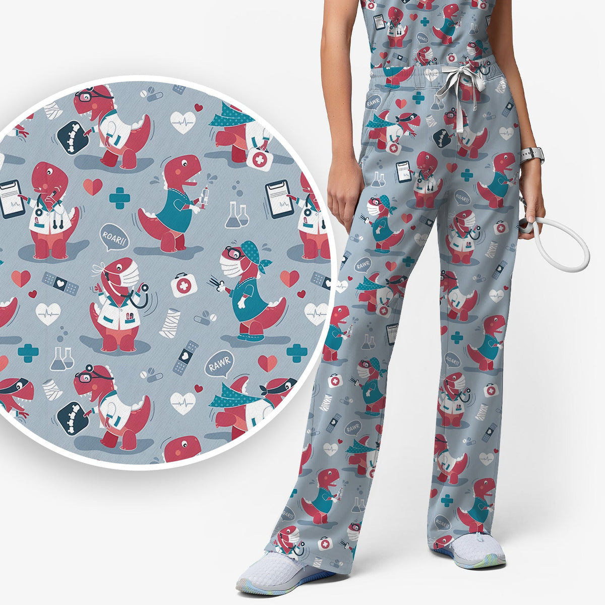 Dinosaur Doctor Nurse Scrub Set
