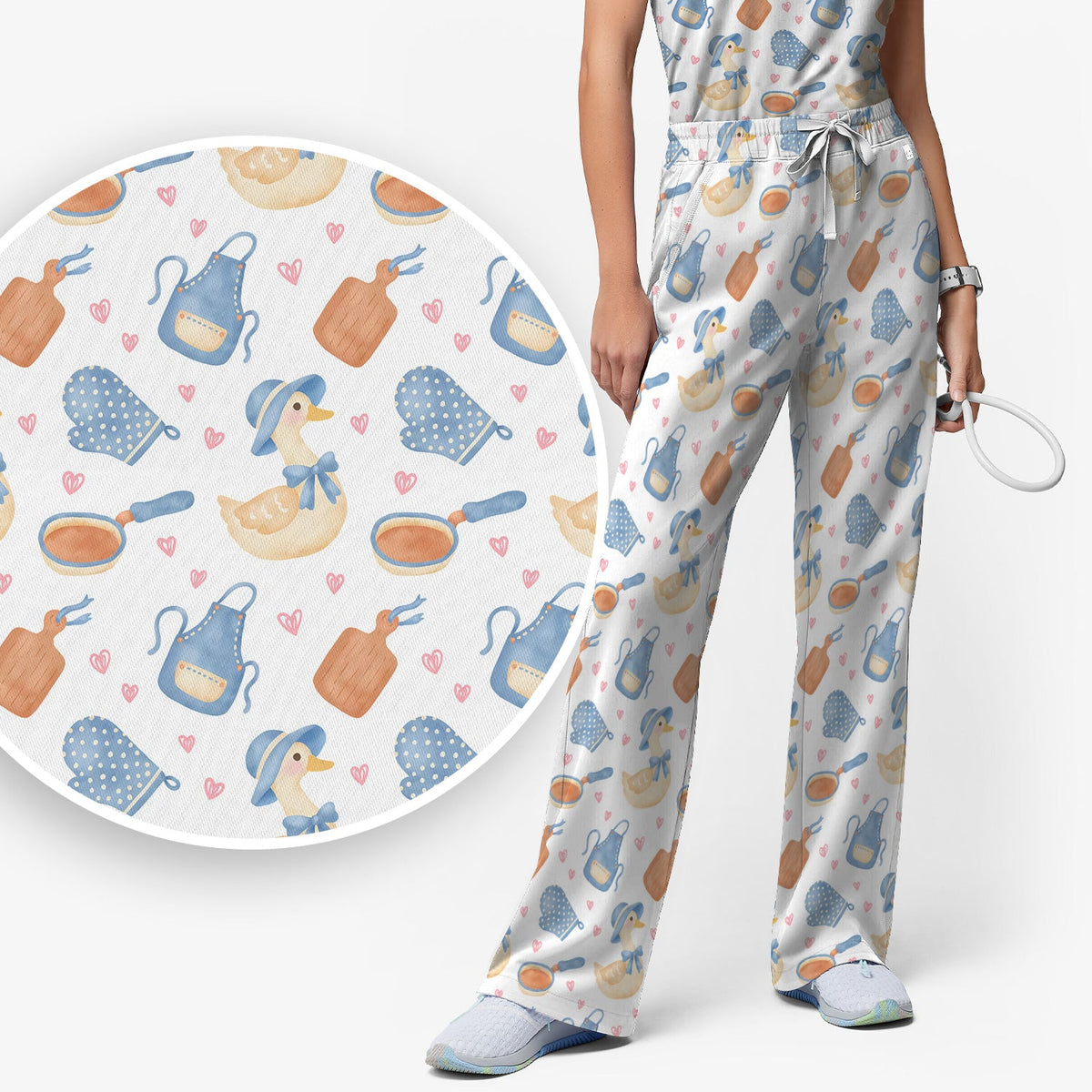 Duck Apron Kitchen Utensil Nurse Scrub Set