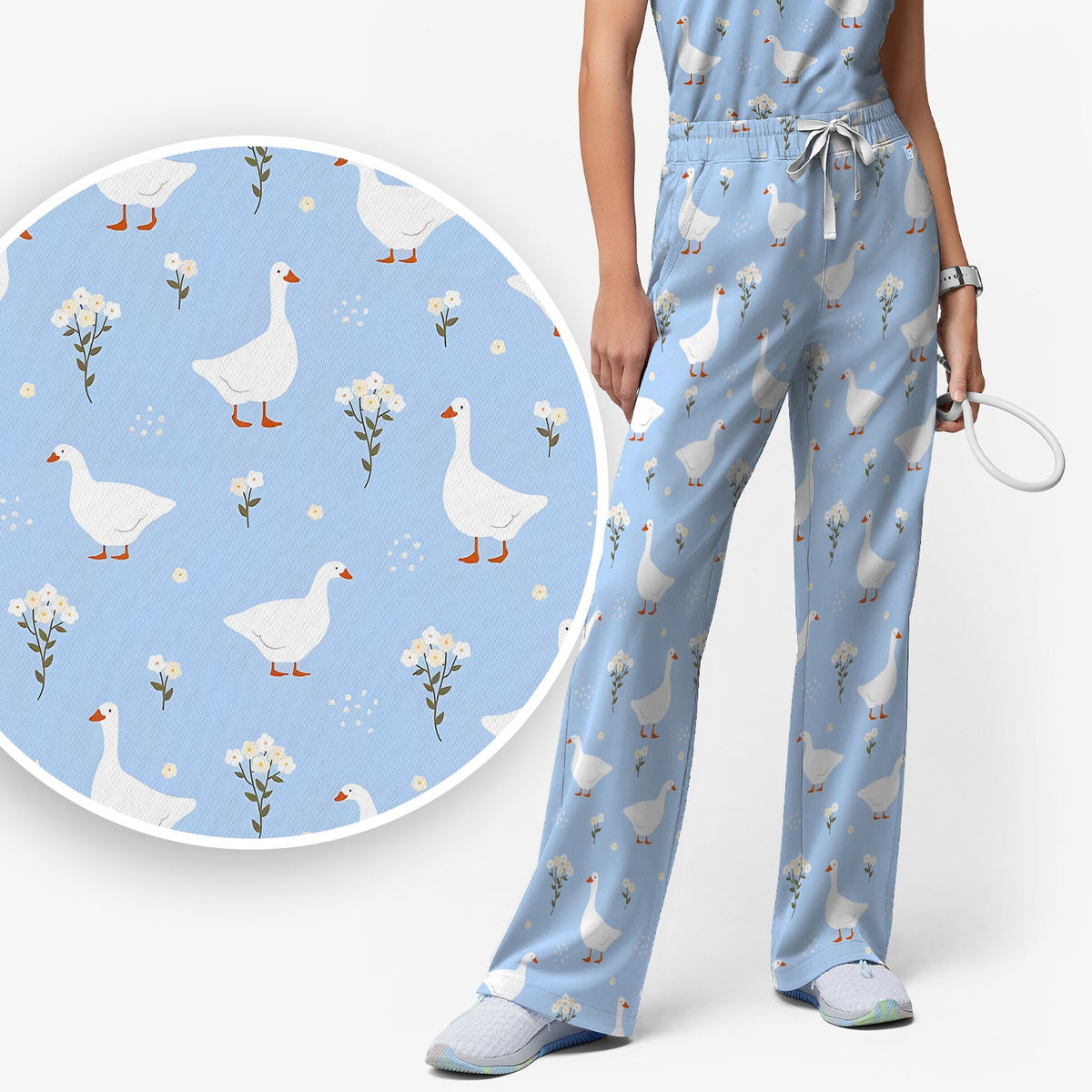 Blue Goose Floral Nurse Scrub Set