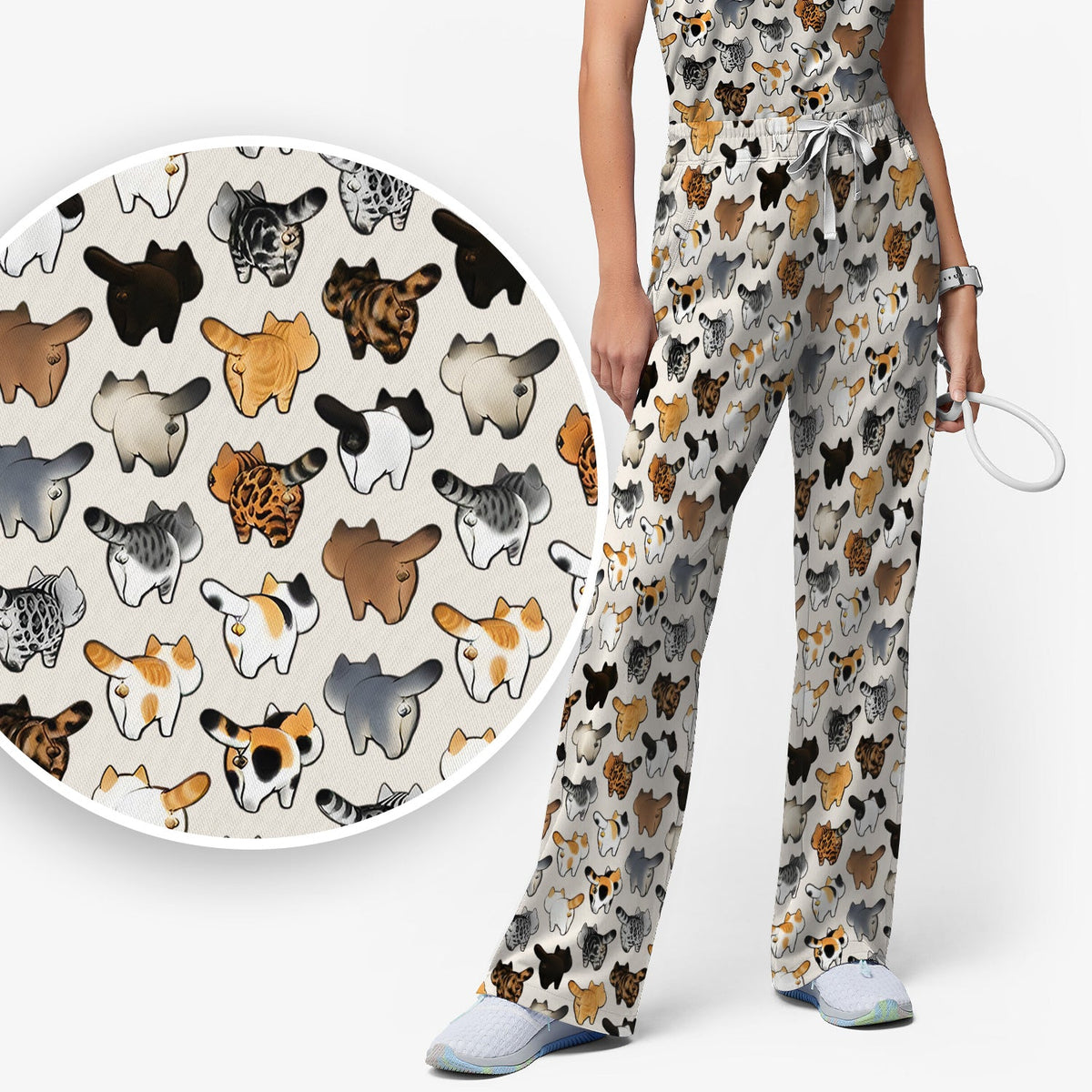 Cat Butt Nurse Scrub Set