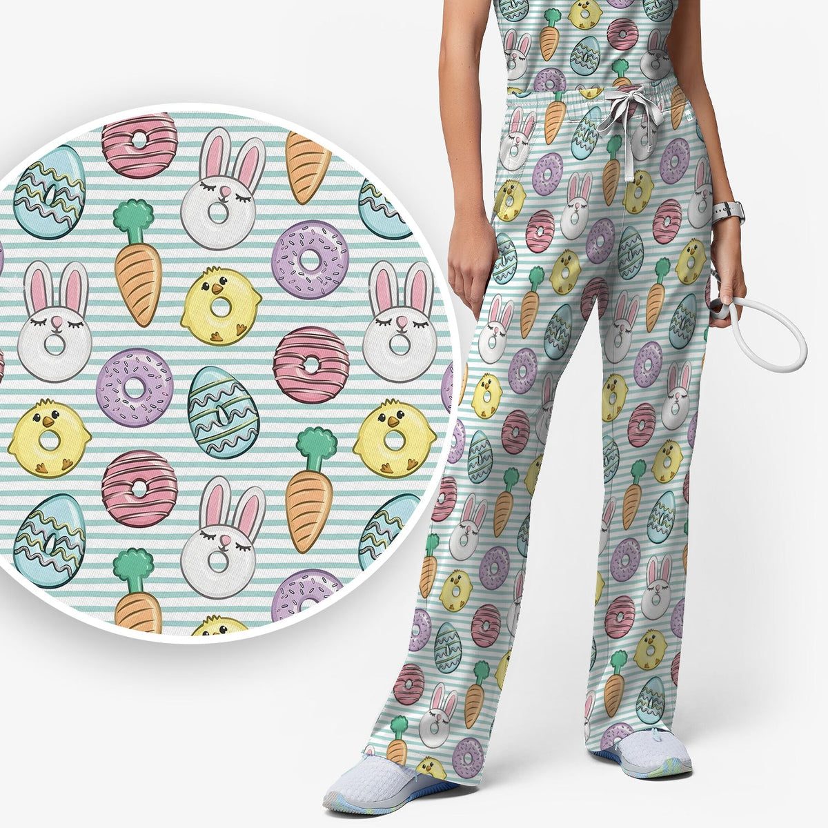 Chick Bunny Nurse Scrub Set - Easter Gift