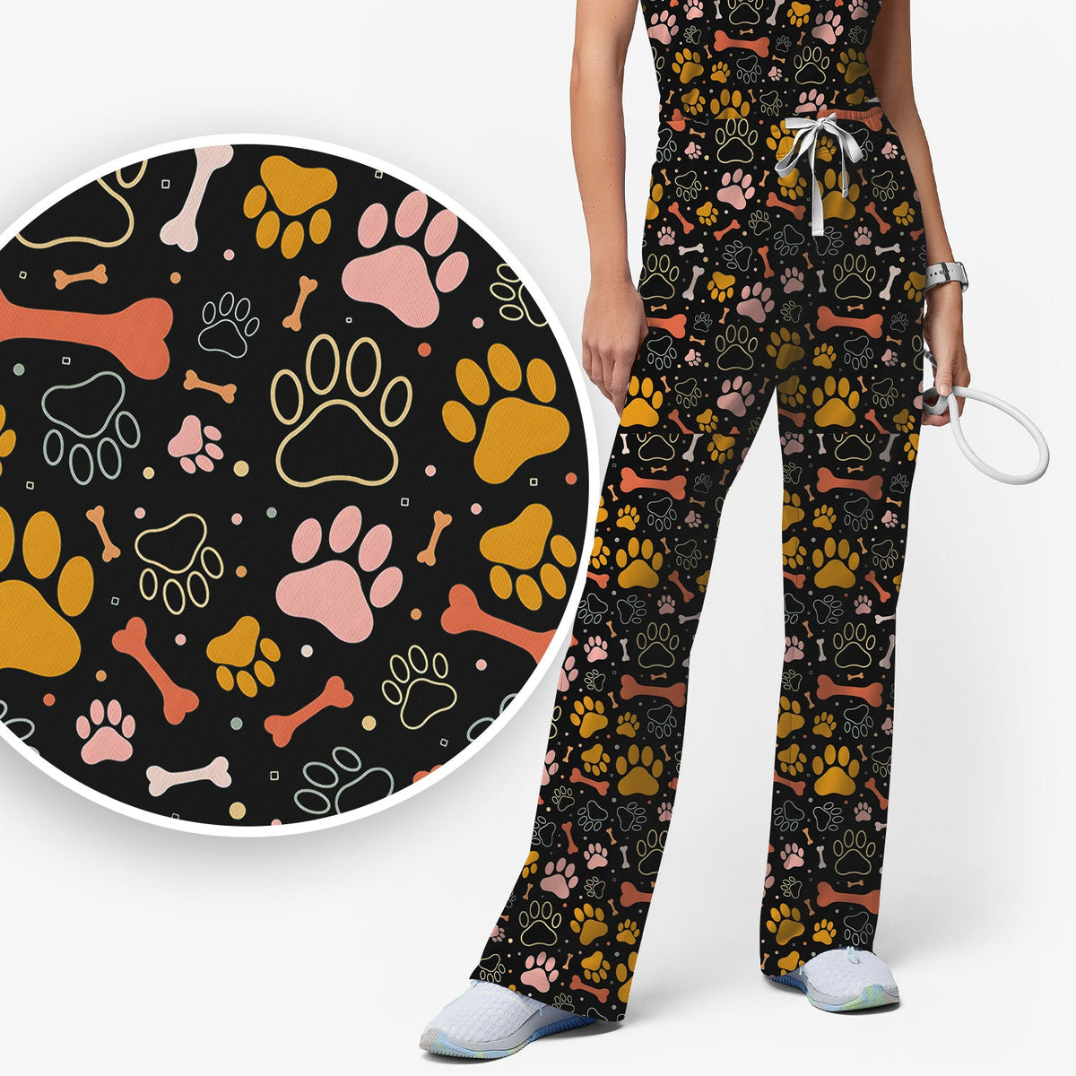 Paw Print Dog Nurse Scrub Set