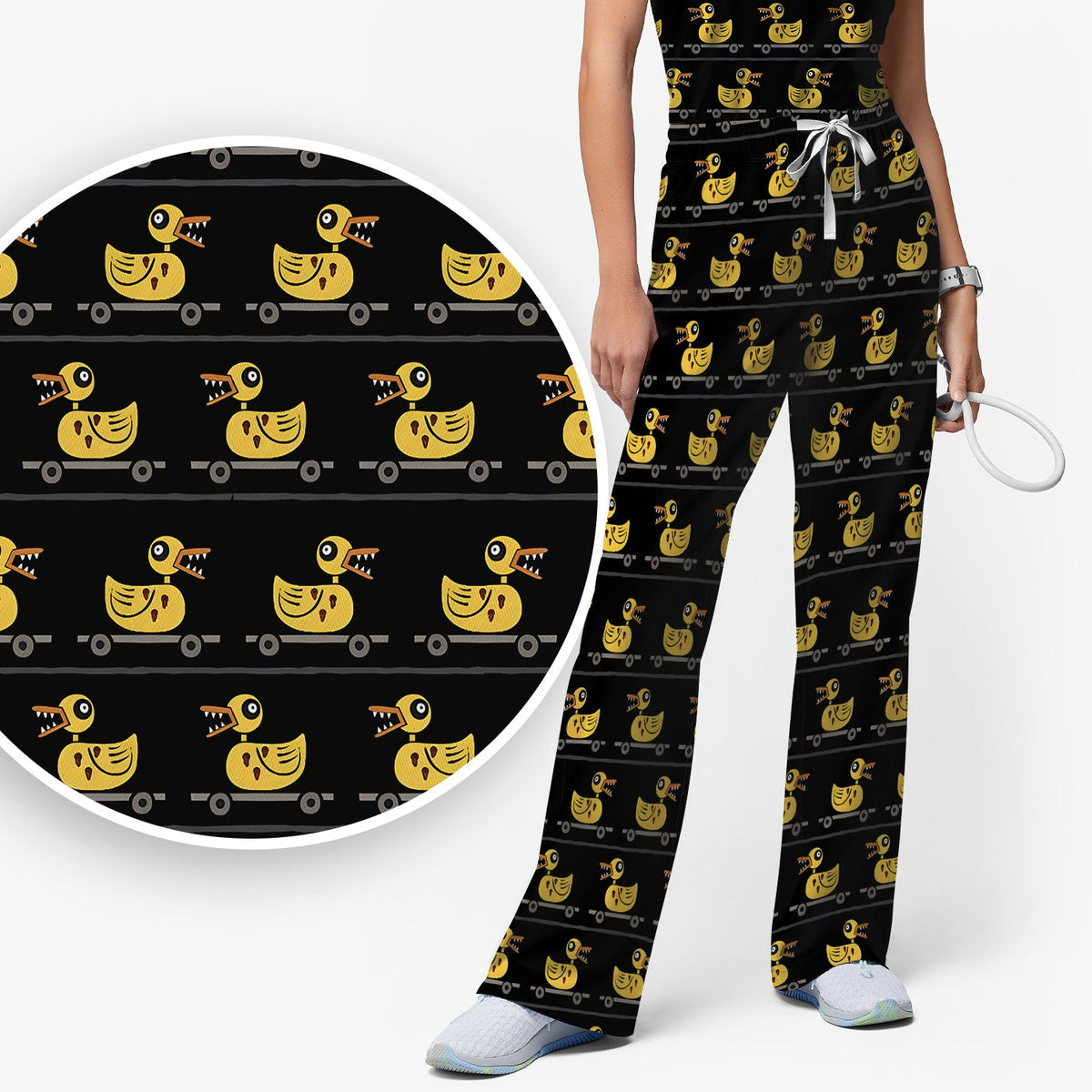 Spooky Rubber Duck Nurse Scrub Set