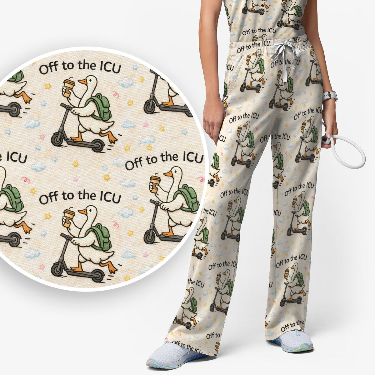 Goose Off To ICU Nurse Scrub Set