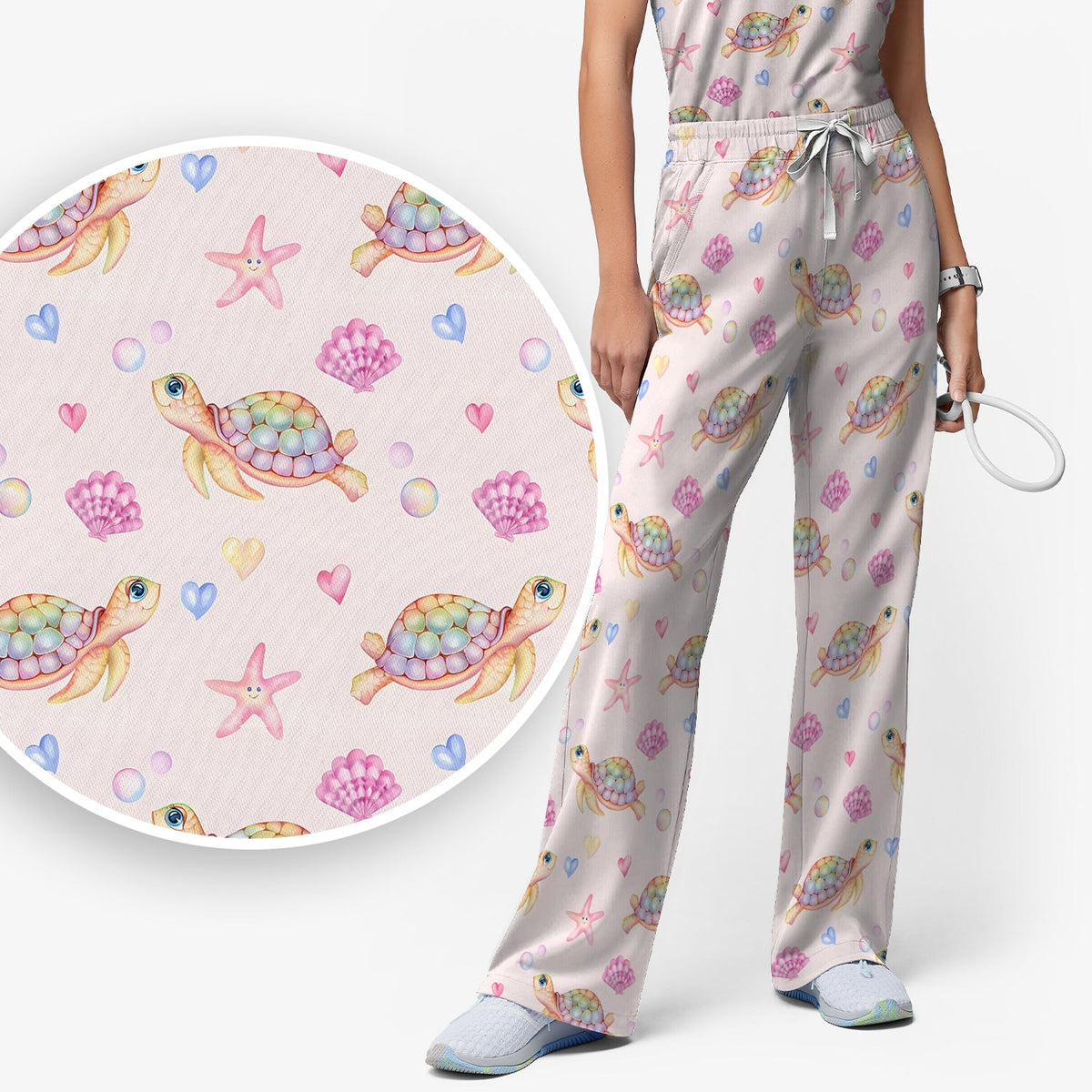 Sea Turtle Ocean Nurse Scrub Set