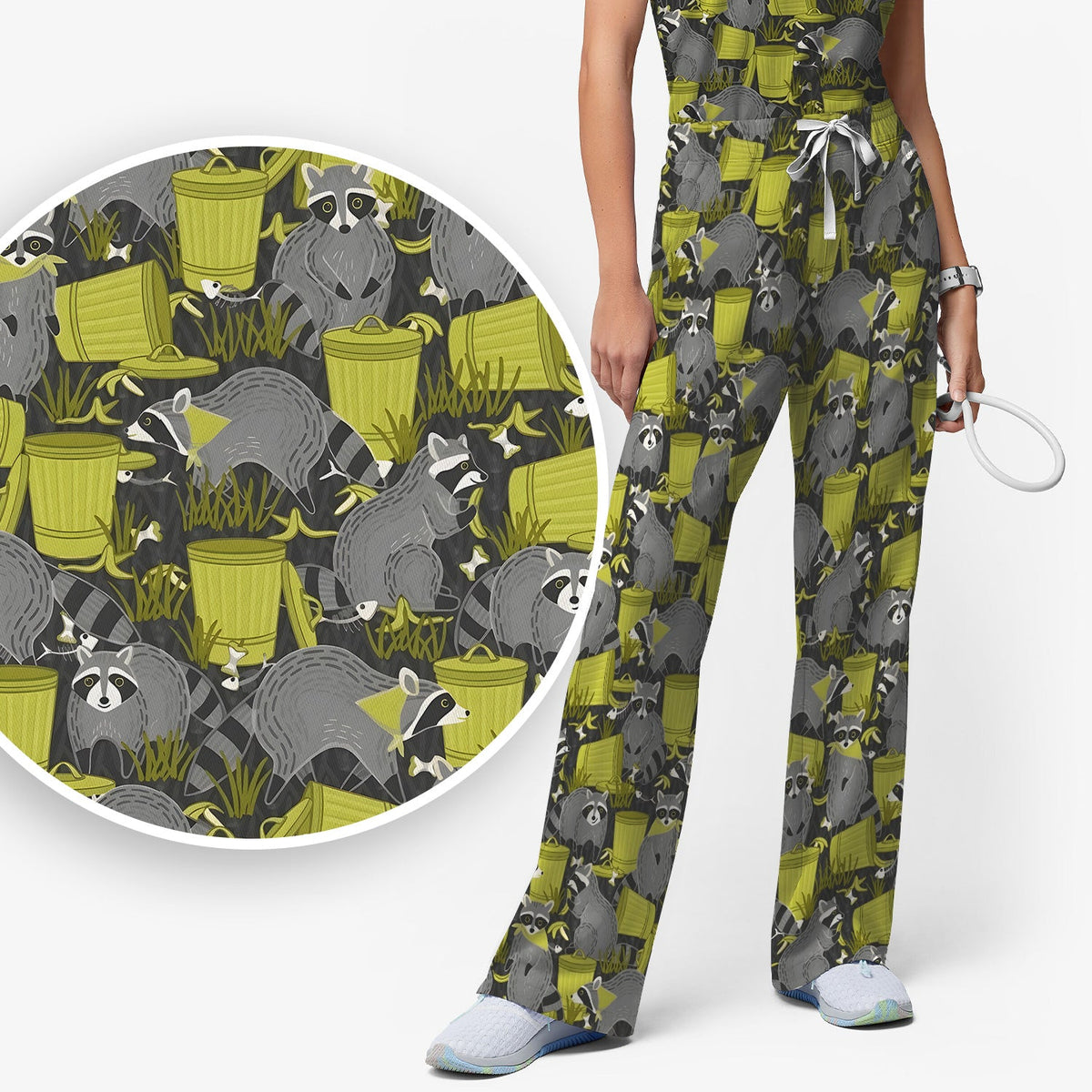 Raccoon Trash Panda Nurse Scrub Set
